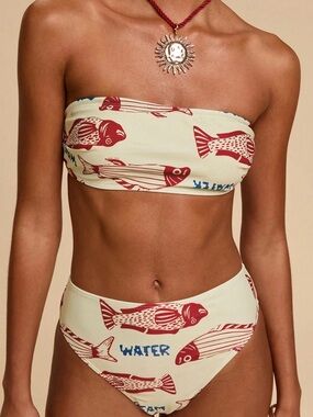 Fish Out of Water Bandeau Bikini Set NWOT